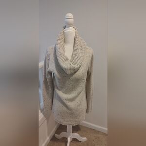 Oatmeal color cowl neck sweater. Size Small.